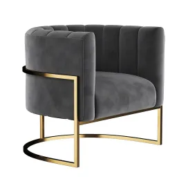 Wide velvet armchair